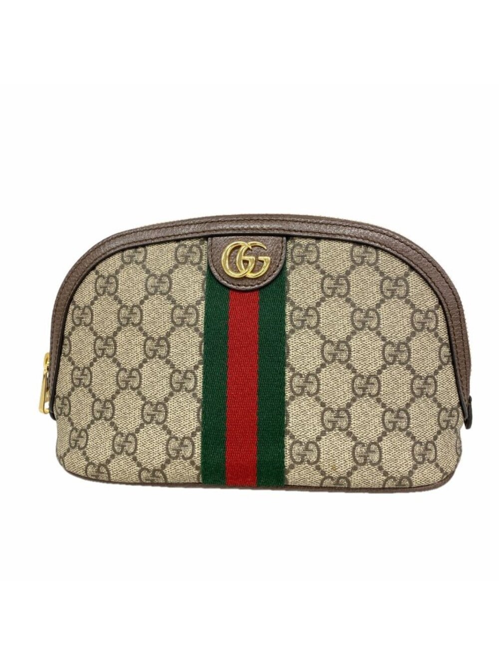 Gucci Pouch Ophidia Leather Brown Gold